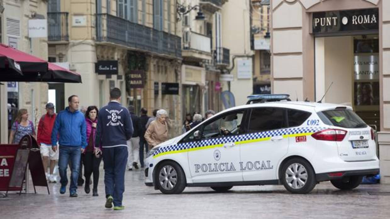 Imagen de archivo de la Policía Local en el centro de Málaga