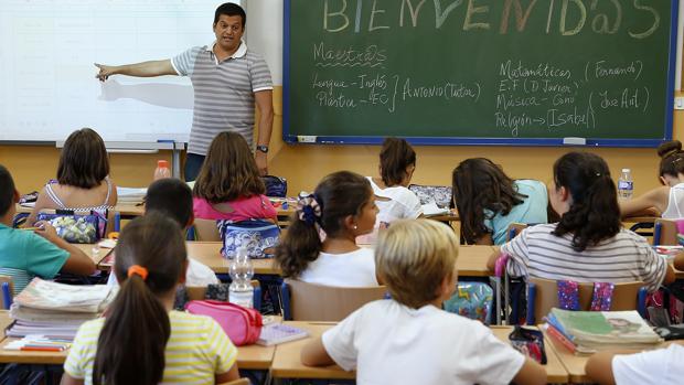 Una clase de un colegio de Málaga