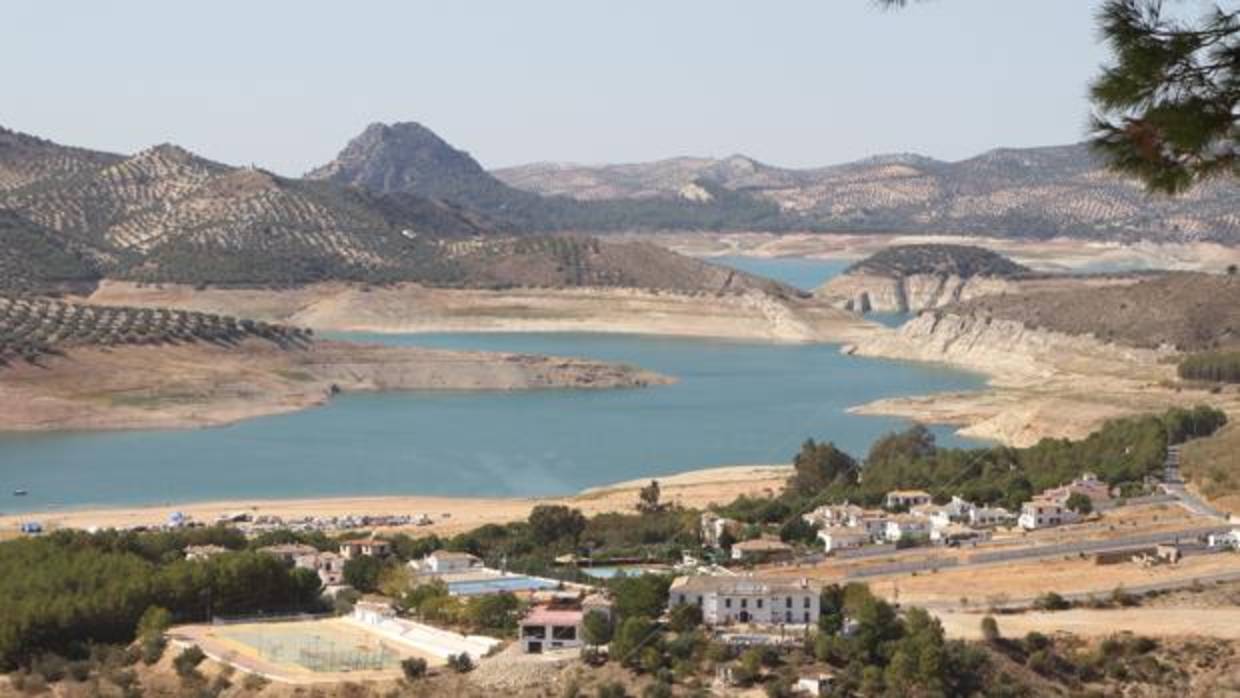 Situación del pantano de Iznájar tras la falta de lluvias