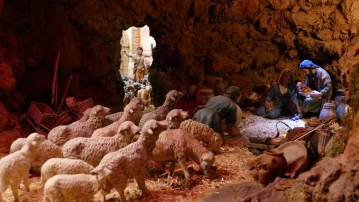 Detalle del nacimiento en el belén de San Juan de Dios