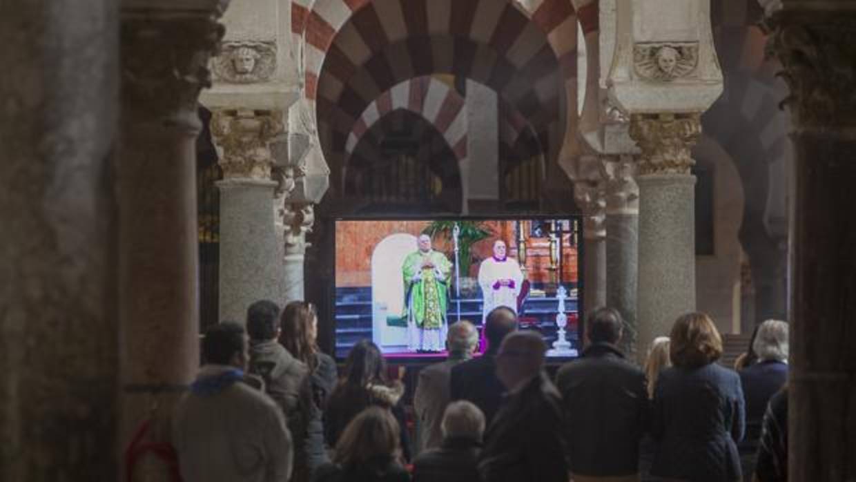 Misa oficiada por el obispo Demetrio Fernández en la Catedral de Córdoba