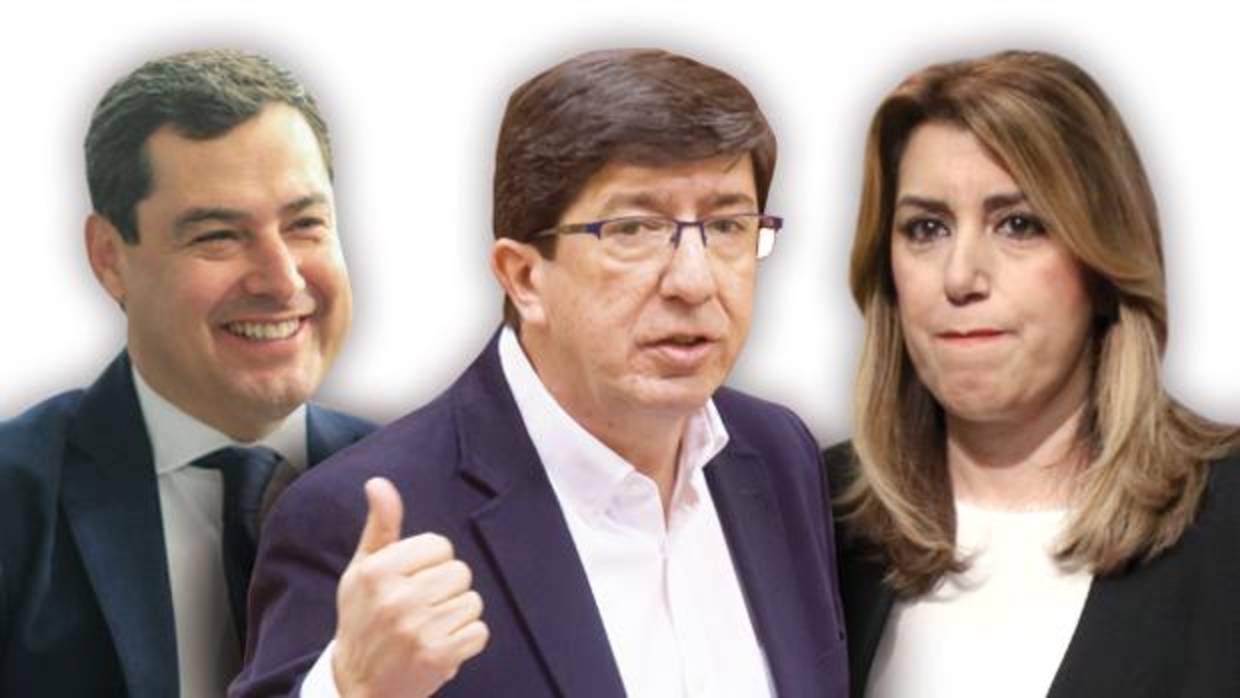 Juanma Moreno, Juan Marín y Susana Díaz