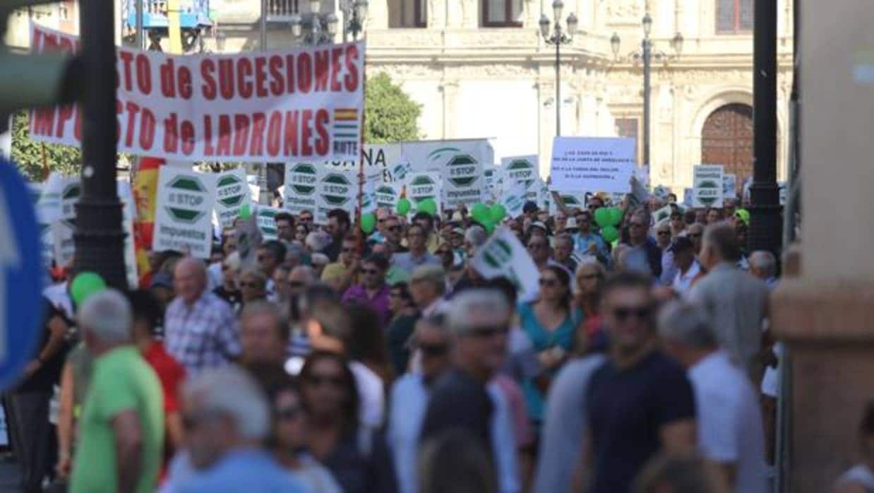 Manifestación contra el impuesto de sucesiones el pasado mes de octubre en Sevilla