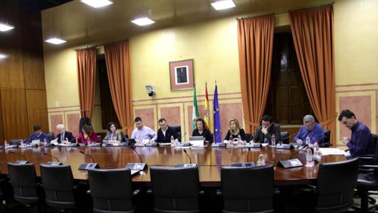 Reunión del grupo de financiación en el Parlamento de Andalucía