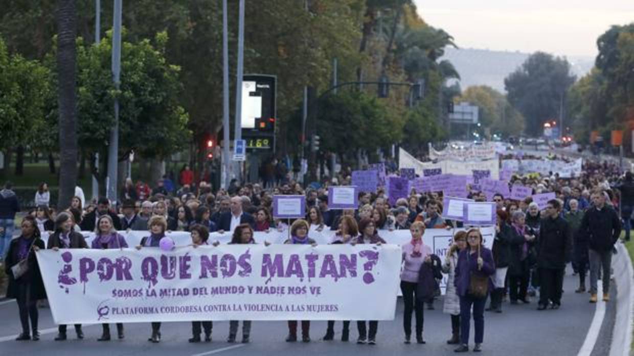 Manifiestación contra la violencia de géneo en Córdoba