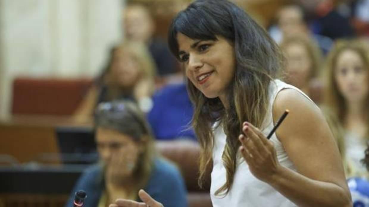 Teresa Rodríguez en el Parlamento andaluz