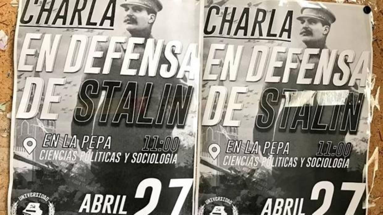 Carteles de la charla «En defensa de Stalin», auspiciada por la Universidad de Granada.