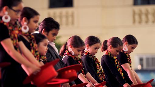 Alumnos de una academia en uno de los certámenes en Las Tendillas