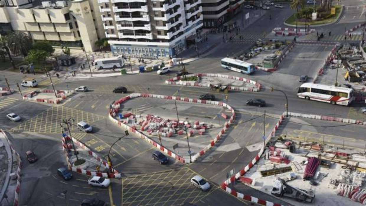 Las obras del metro mantienen el tráfico del centro de Málaga desde hace años como un galimatías