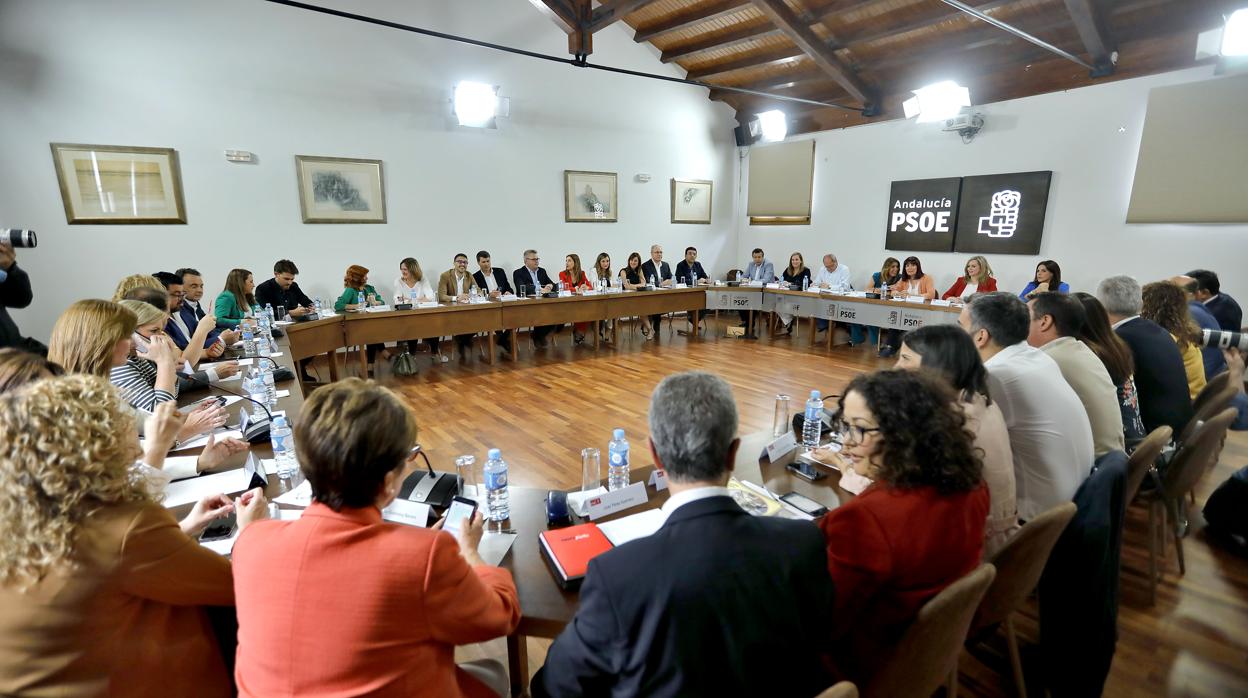 Imagen de la Comisión Ejecutiva Regional del PSOE celebrada ayer en Sevilla