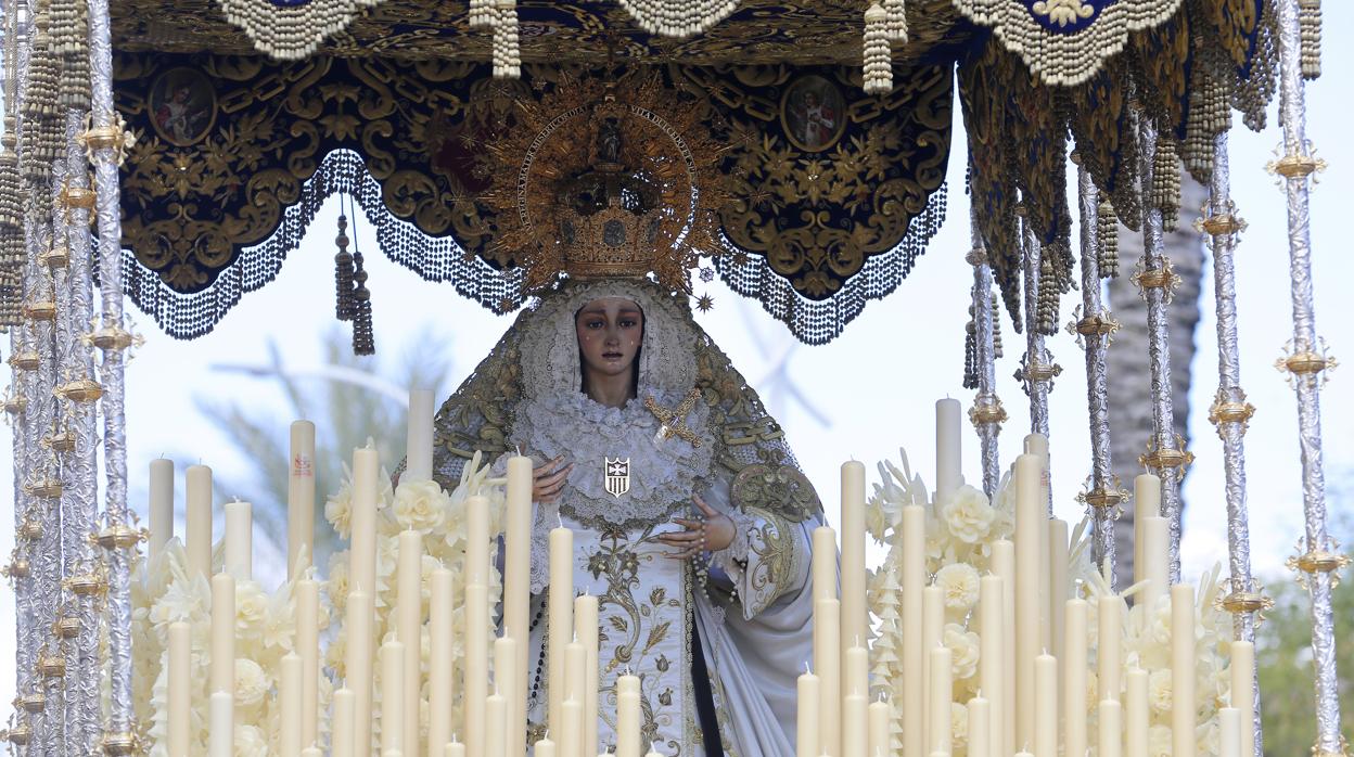 La Virgen de la Merced el pasado Lunes Santo