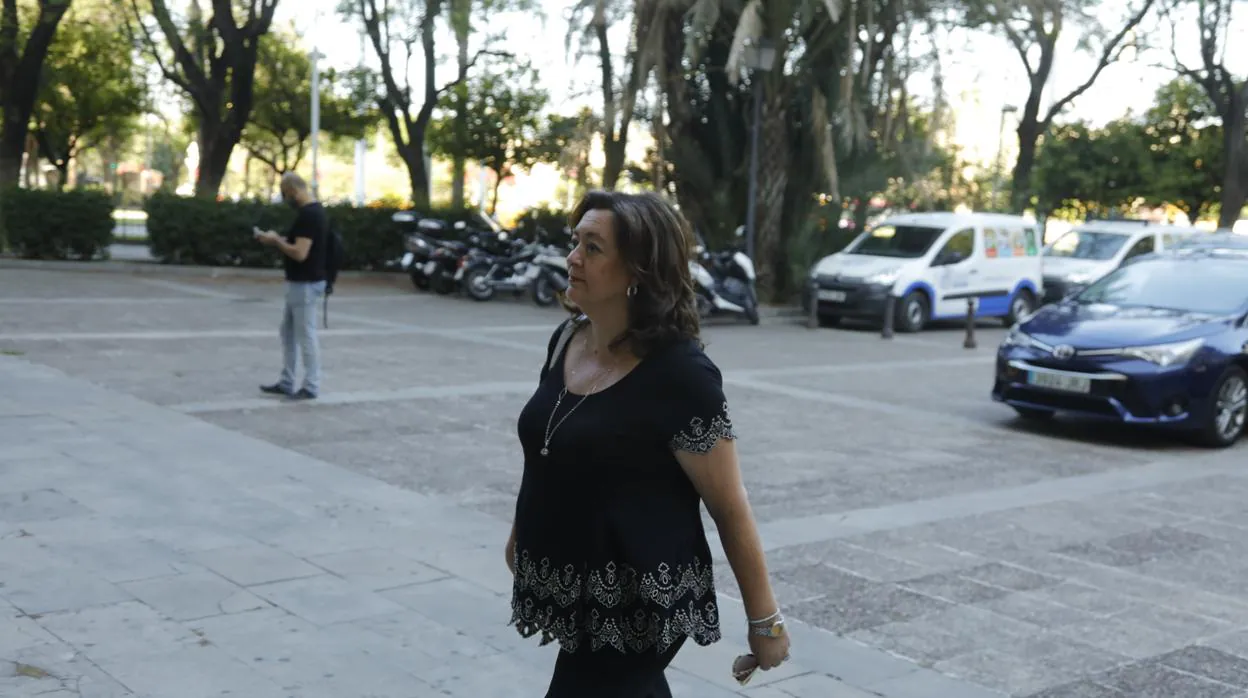 Mar Moreno a su llegada a la Audiencia Provincial de Sevilla