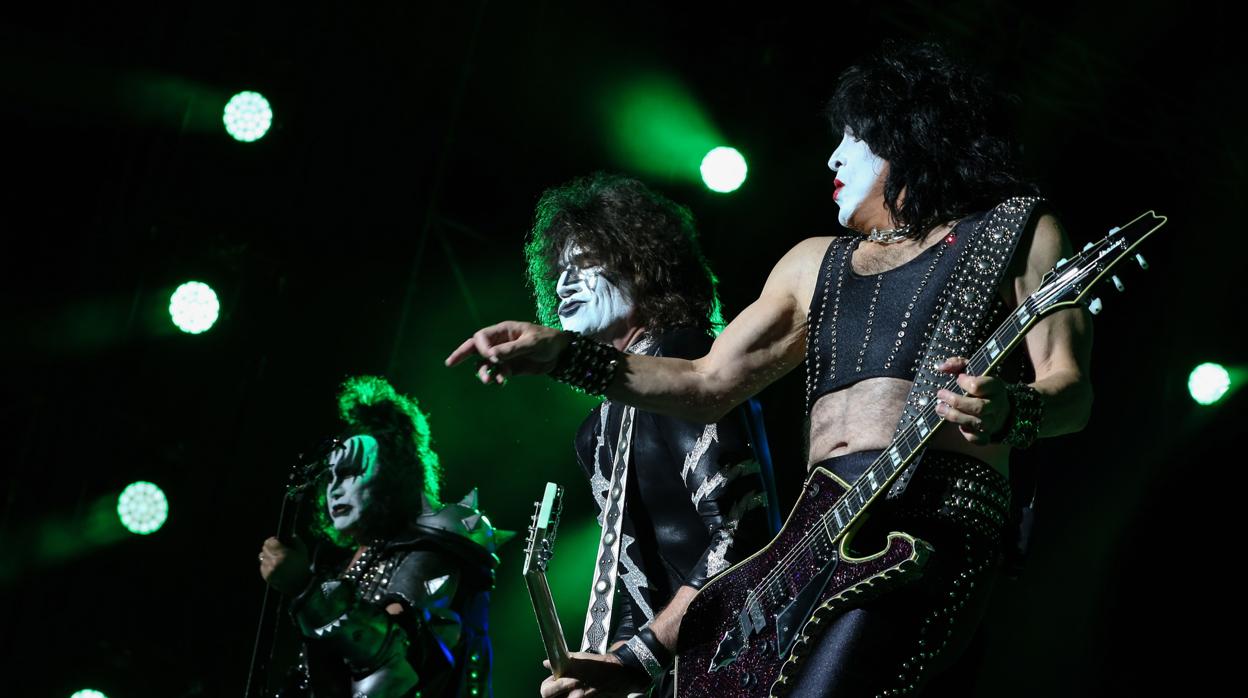 Los miembros del grupo Kiss, durante un concierto en el verano de 2018