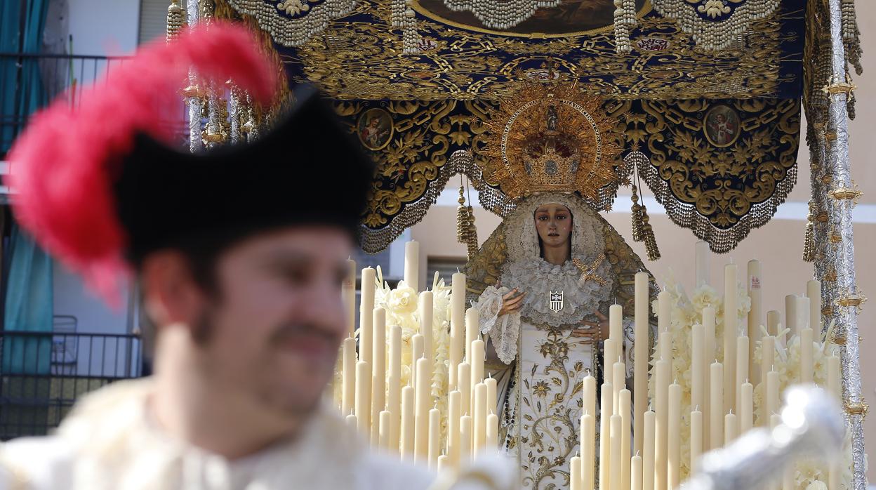 La Virgen de la Merced el pasado Lunes Santo