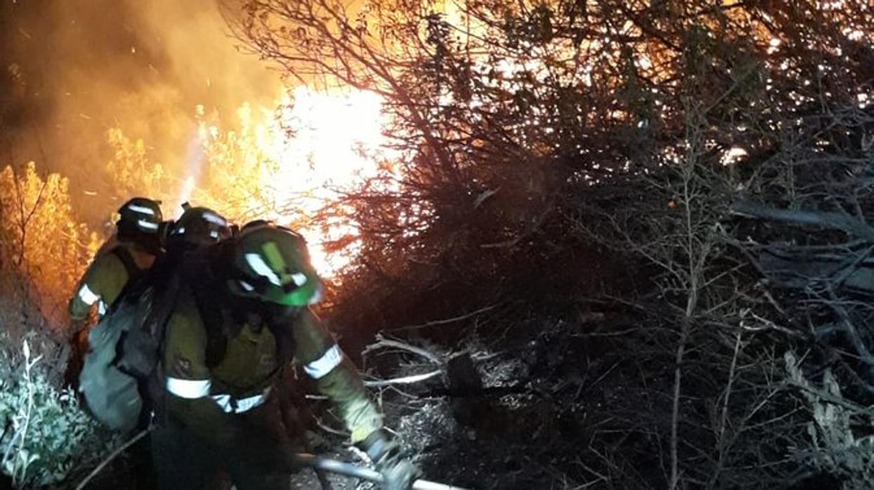 Incendio forestal en el paraje de Casares