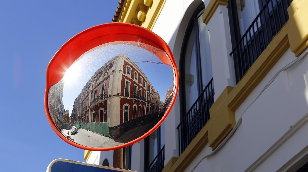 Obras recientes en el hotel del antiguo edificio de Endesa, dentro del casco histórico