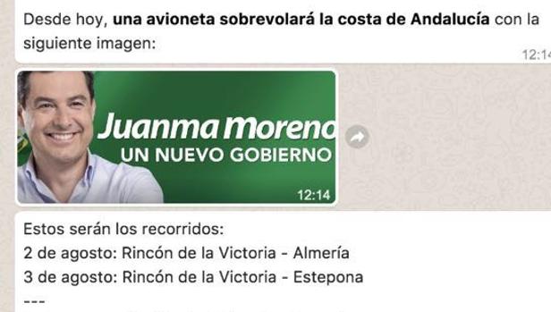 Campaña de Juanma Moreno por aire... y por las redes sociales