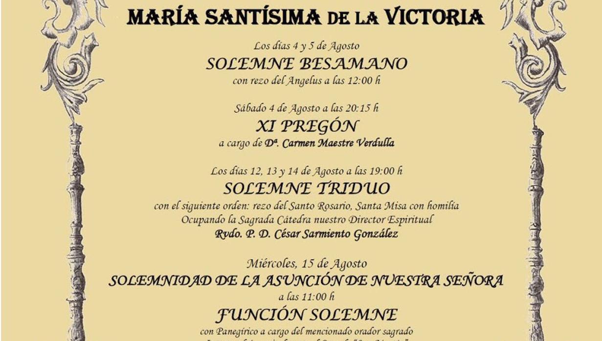 Expiración celebra los cultos en honor a María Santísima de la Victoria