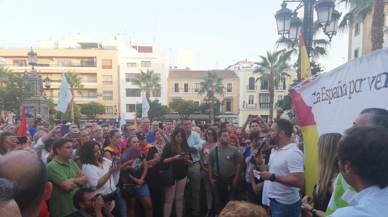 Santiago Abascal, este miércoles durante su intervenicón en el acto celebrado en Algeciras.