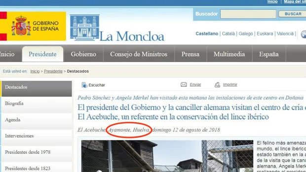 El Ayuntamiento de Almonte recrimina a los medios los errores de localización de La Moncloa