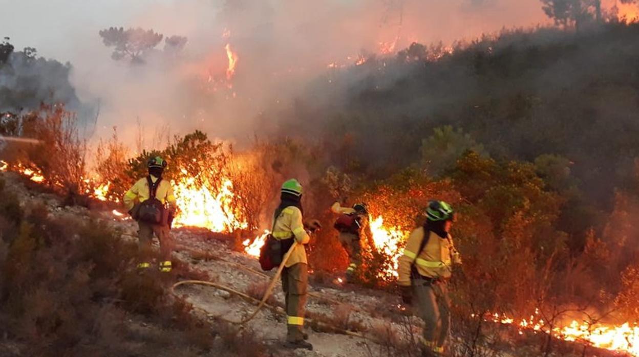 Una de las protestas de los bomberos forestales