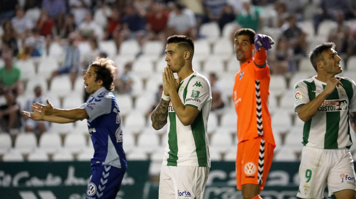 Jaime Romero tras fallar el penalti acontecido en el Córdoba CF-CD Tenerife