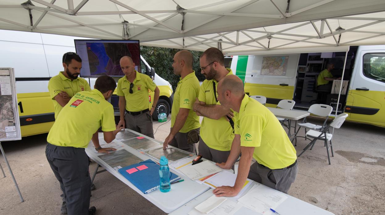 Dispositivo de búsqueda del 112 Andalucía desplegado en Alcolea este pasado mes de agosto