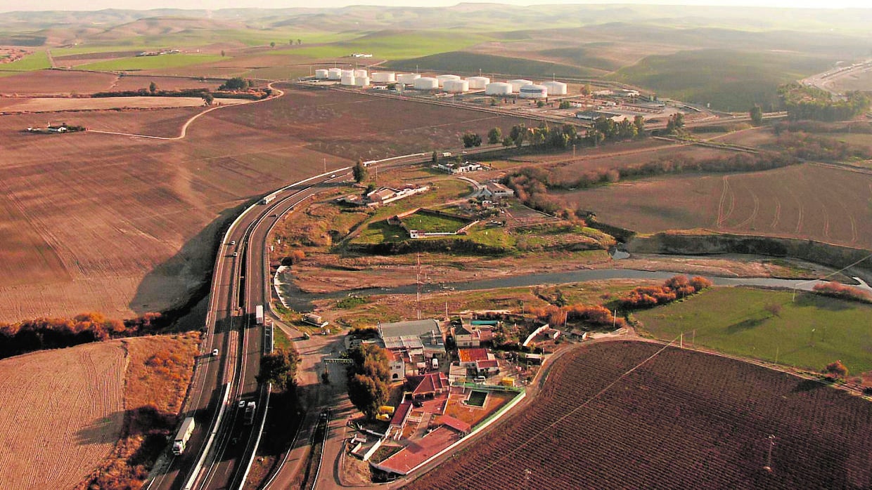 Vista aérea de los terrenos en los que se instalará el nuevo polígono logístico