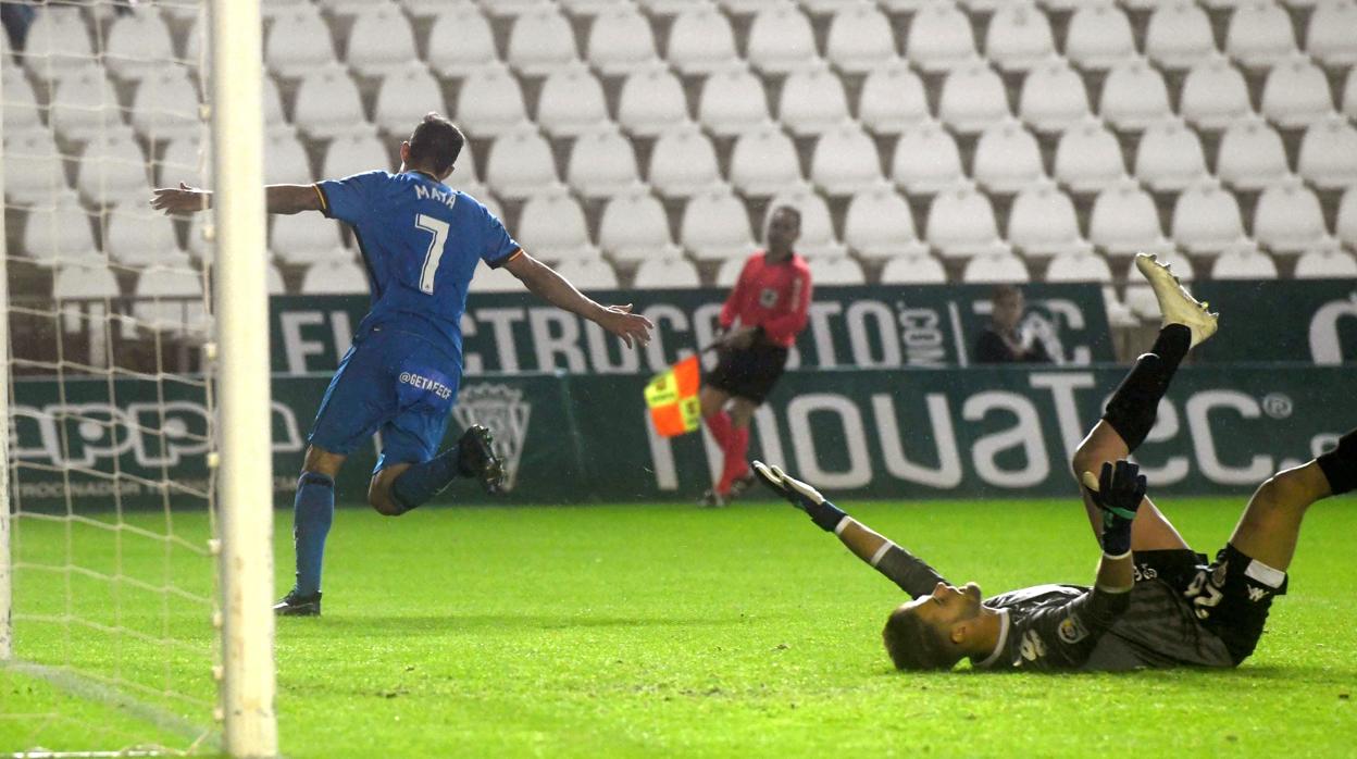 Mata celebra 1-2 del Getafe ante el Córdoba CF sin nadie en la grada