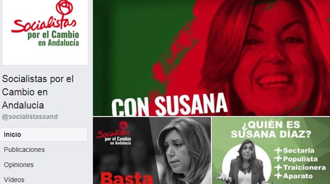 Captura de la fan page de Facebook denunciada por el PSOE-A