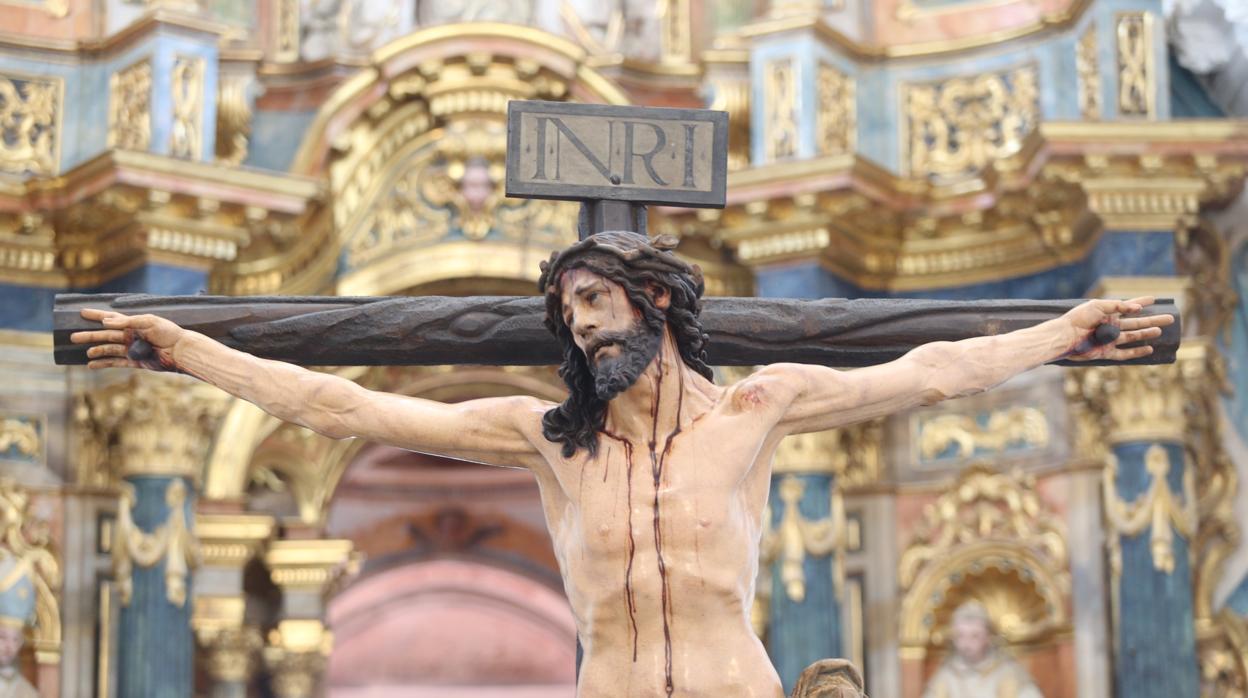 Cristo de la Agonía de Vergara, expuesto tras su restauración en Sevilla