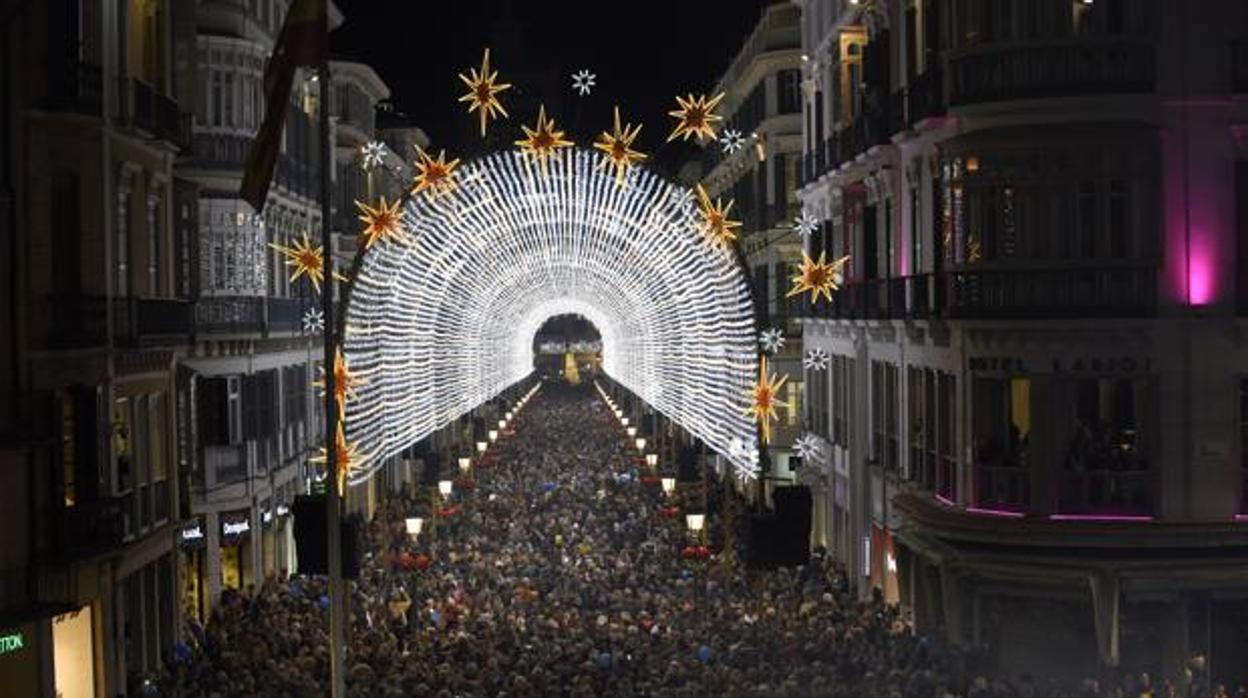 Espectáculo luminoso de calle Larios