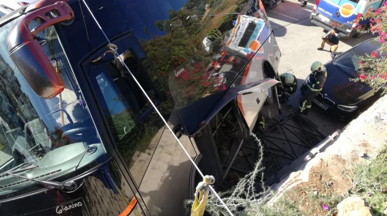 El autobús tras el accidente