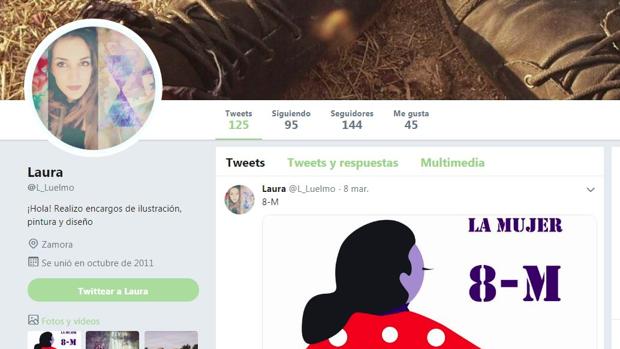 El último dibujo de Laura Luelmo en Twitter era relativo al día de la mujer