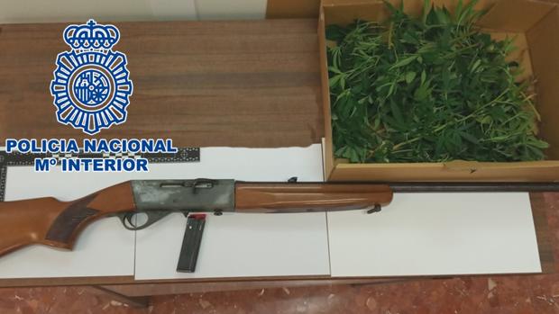 La Policía Nacional detiene a un hombre con un rifle y 30 plantas de marihuana en Córdoba