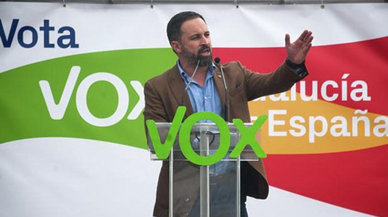 Santiago Abascal en el mitin de Málaga durante la campaña de las elecciones andaluzas