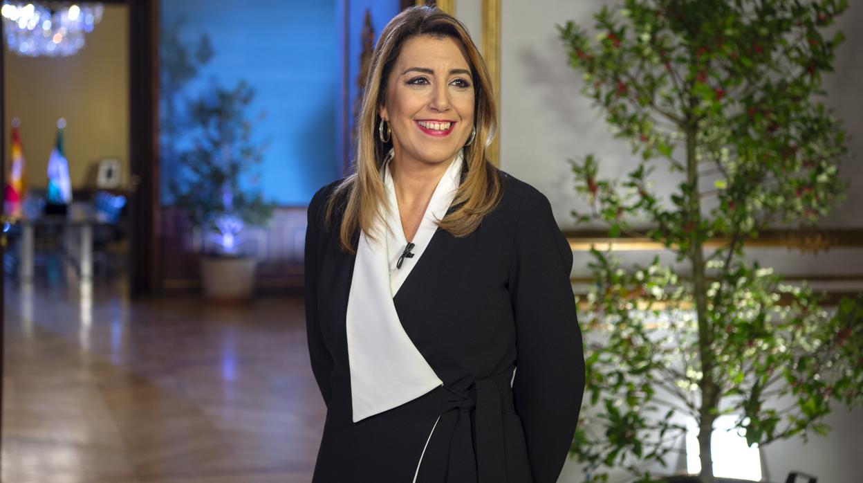 La presidenta de la Junta en funciones, Susana Díaz, en su discurso de Fin de Año