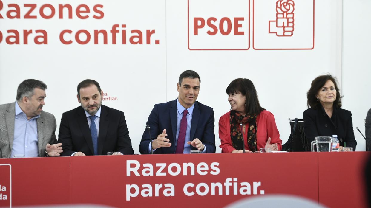 Pedro Sánchez en la reunión de la Ejecutiva Federal celebrada este martes