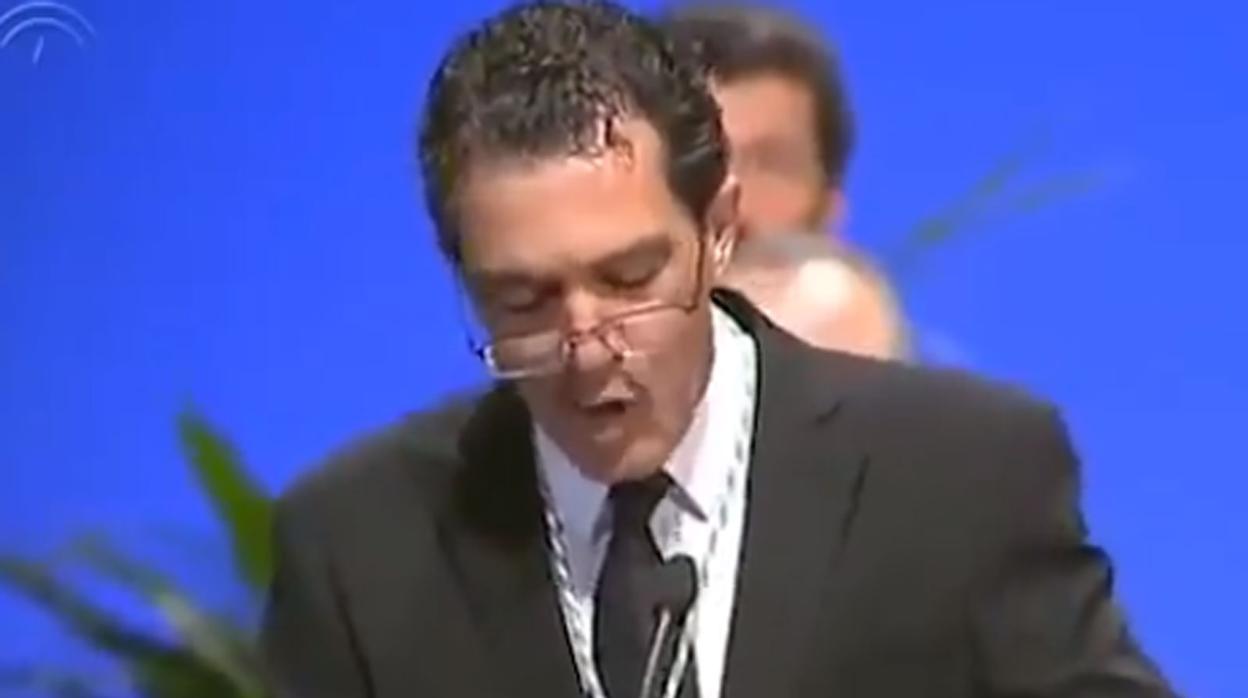 Antonio Banderas, durante el acto institucionald el 28F de 2013