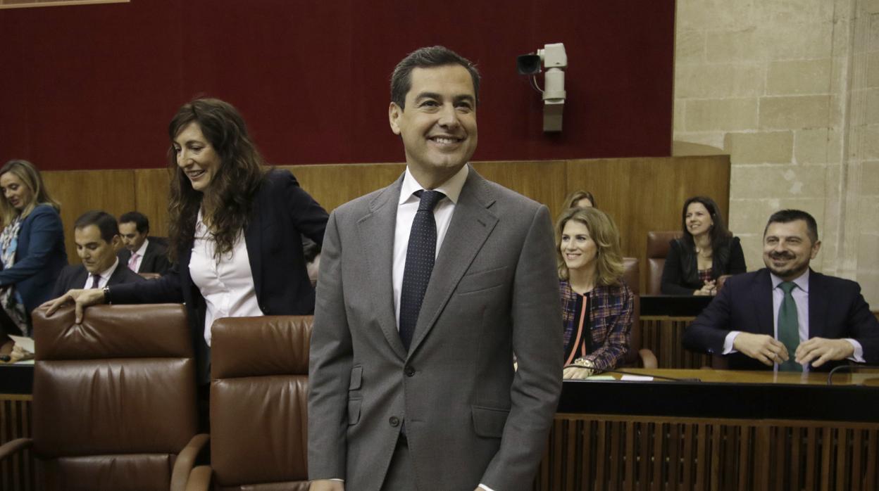 Juanma Moreno, el pasado 27 de diciembre en la constitución del Parlamento andaluz