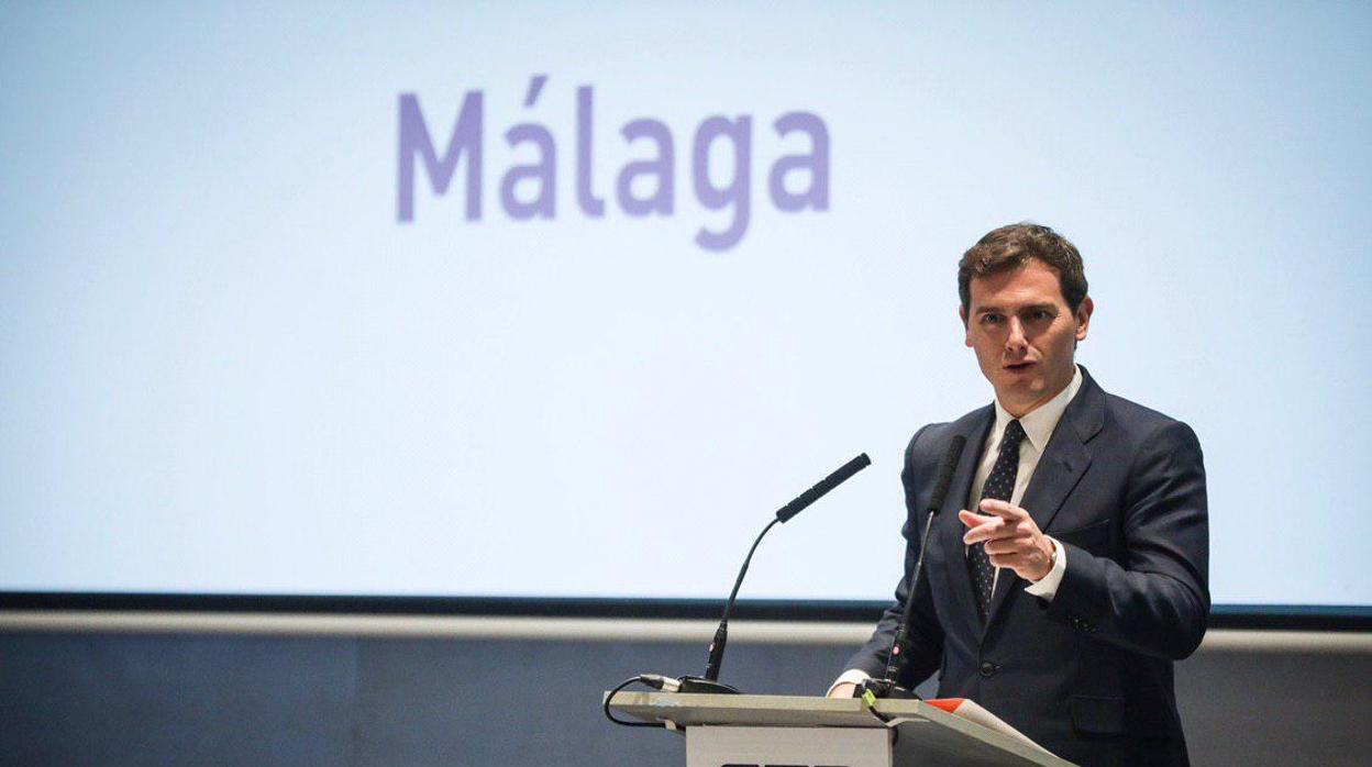 Albert Rivera, durante su comparecencia en Málaga