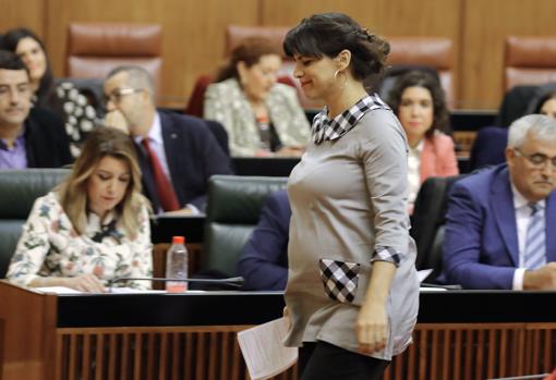 Teresa Rodríguez, tras su intervención en el Parlamento