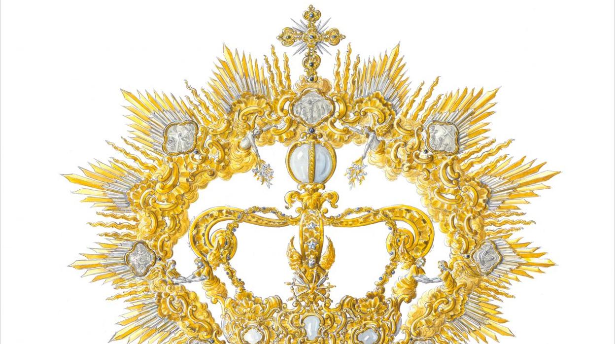 Detalle del diseño de la corona para la coronación canónica de la Virgen de los Dolores de Sanlúcar