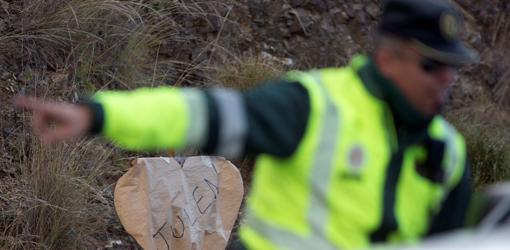 Cartel de recuerdo a Julen en la zona del rescate