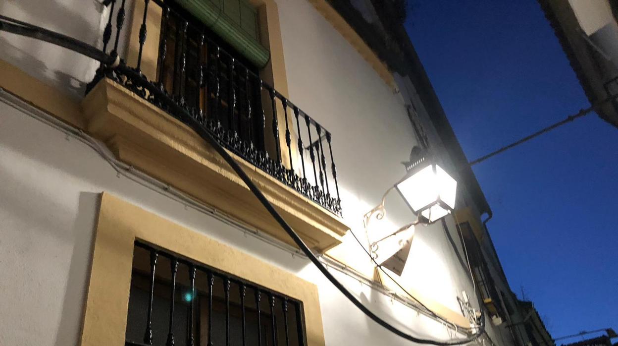 Cableado eléctrico en la zona afectada de la Judería