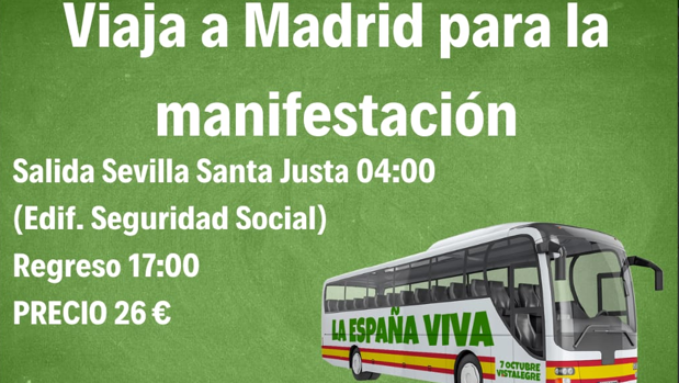 Vox te lleva a la manifestación de Madrid por 26 euros desde la estación de Santa Justa de Sevilla