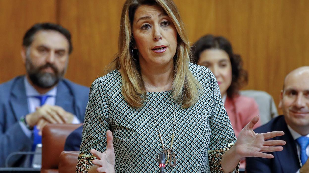 Susana Díaz, este jueves en el Parlamento andaluz