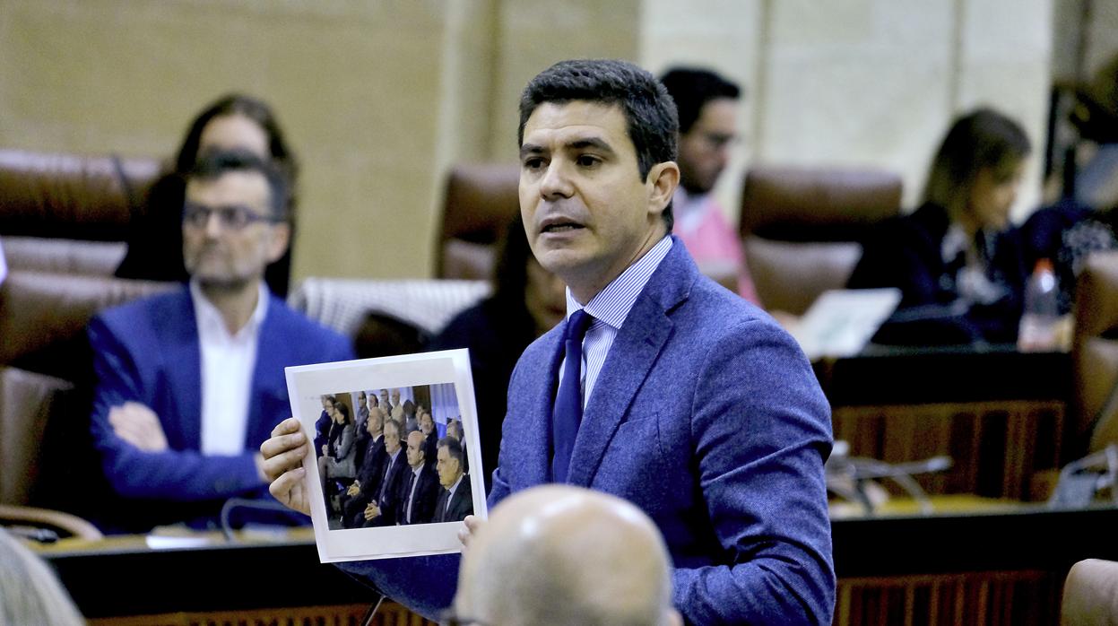 Sergio Romero, de Ciudadanos, en el Pleno del Parlamento andaluz