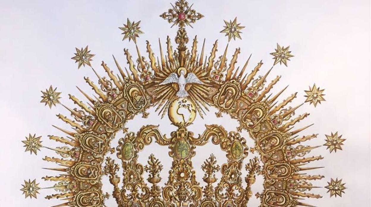 Detalle de la Corona de las Hermandades que llevará la Virgen del Rocío en la próxima romería