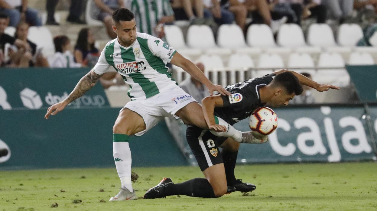 Jaime Romero en el último encuentro ante el Almería